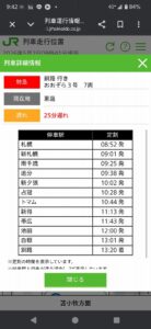 列車の遅れ情報